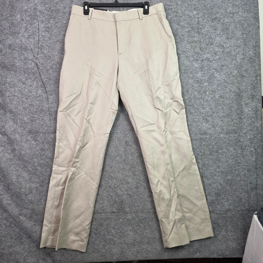 Banana Republic Mens Tailored Fit Dress Pants 33x32 Khaki Stone NWT